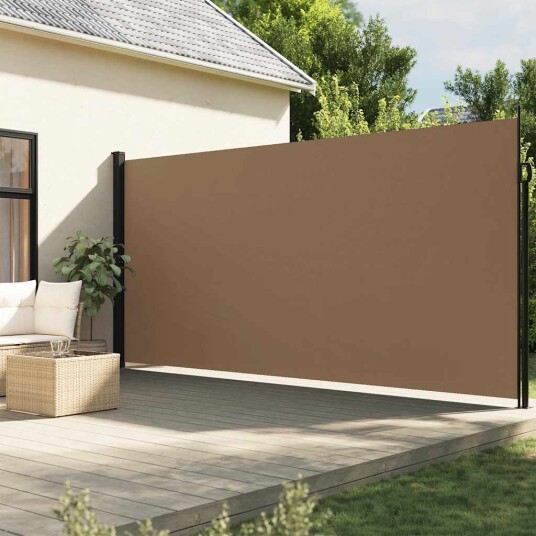 Uttrekkbar sidemarkise gråbrun 200x600 cm 4004559