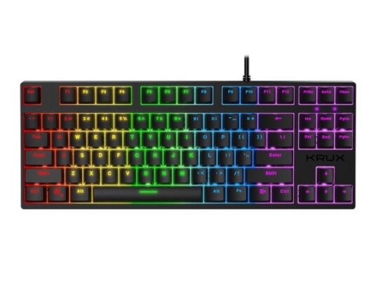 Krux Atax Rgb, Tenkeyless (80 - 87Og), Usb, Mekanisk Nøkkelbryter, Qwerty, Rgb Led, Sort