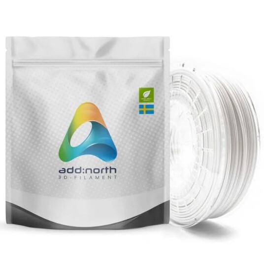 Addnorth E-PLA-filament for 3D-skrivere 1,75 mm Hvit