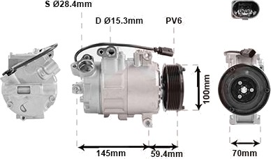 AC-kompressor VAN WEZEL 0300K342