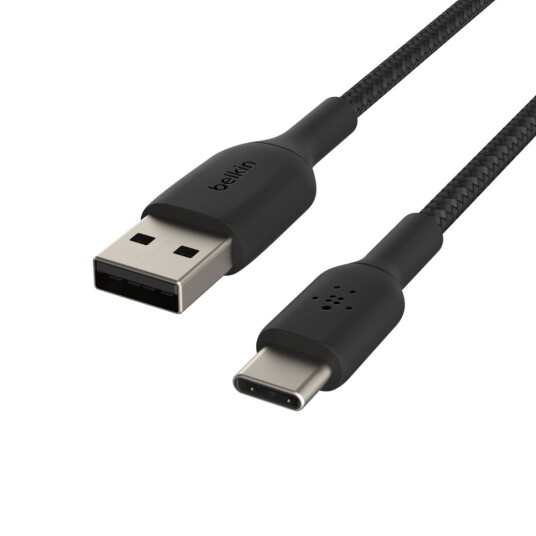 Belkin USB-A til USB-C Flettet Kabel 15cm Svart