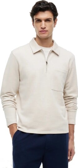 Tommy Hilfiger Essential Terry Pocket 1/4 Zip Cream XS Tommy Hilfiger Essential Terry Pocket 1/4 Zip Cream XS