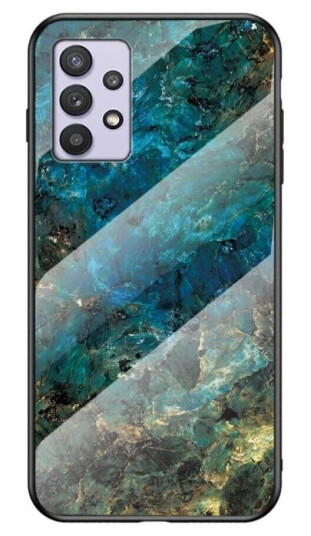 INCOVER Samsung Galaxy A32 5G Fleksibel Plast Bakdeksel - Smaragd Marmor