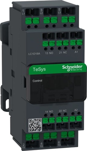 Schneider Electric Kontaktor Deca 18A 3P 480V AC Snap-in, LC1D18AT7