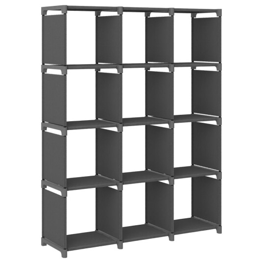 vidaXL Displayhylle med 12 kuber gr? 103x30x141 cm stoff vidaXL Displayhylle med 12 kuber gr? 103x30x141 cm stoff