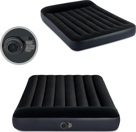 Oppblåsbar madrass 191x137 cm dobbel med pumpe velour INTEX 64148N Oppblåsbar madrass 191x137 cm dobbel med pumpe velour INTEX 64148N