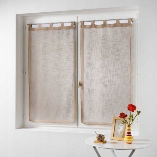 Douceur D`Interieur Kjøkkengardin Kort Haltona 60 X 160 Cm Brun 2 Stk