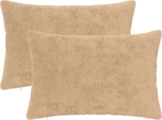 vidaXL Putetrekk 2 stk. HEERLEN Krem 50 x 70 cm Faux Kanin Pels
