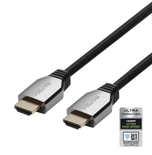 Deltaco Ultra High Speed HDMI cable, 8K 60Hz / 4K 120Hz, 2m, black