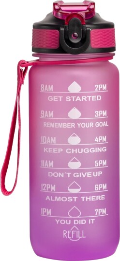 Play Motivation vannflaske 600 ml Mørk Rosa/Lys Rosa/Lilla