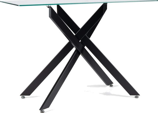 Moderne glasskonsollbord – herdet glass og kromben