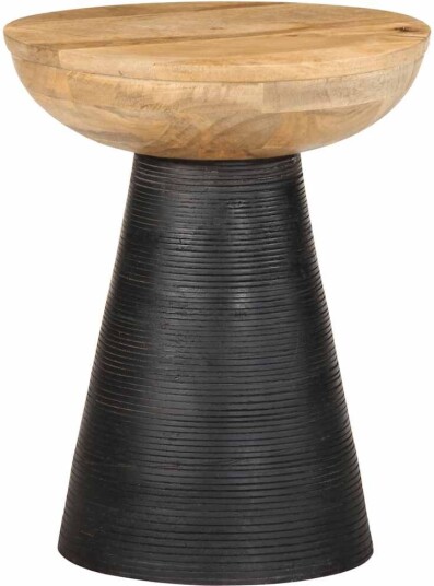 Sidebord svart Ø37x45 cm heltre mango 8721158413185