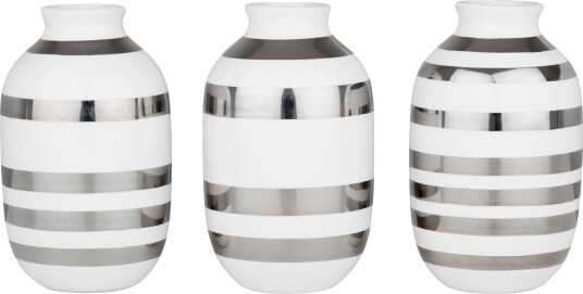 Kähler Omaggio Vase Miniatyr 3-pk 80 mm Sølv