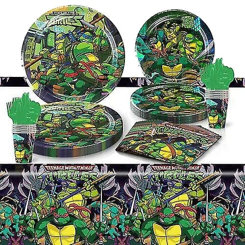 Tegneserie Ninja Turtles Tema Barnebursdag Festutstyr Engangsservise Sett