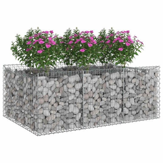  Gabion hevet seng sølv 150 x 100 x 60 cm Galvanisert Stål