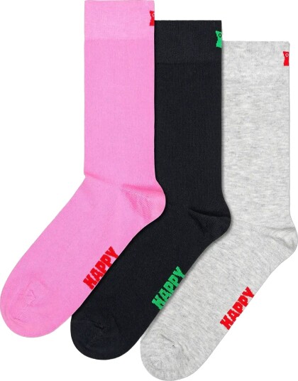 Happy Socks 3 Pack Solid Socks   Multi/patterned   41 46