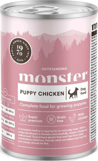 Monster Puppy Kylling 400 g Kornfritt Våtfôr for Valper