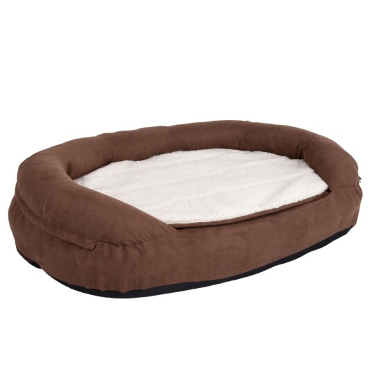 zooplus Exclusive Oval Hundeseng Memory, Brun - L 100 x B 65 x H 22 cm