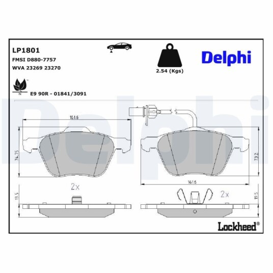 Bremseklosser DELPHI LP1801