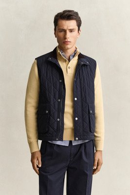 Gant Classic Quilted Vest Evening Blue