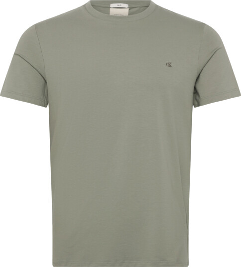 Calvin Klein Ss Slim Stretch Cotton Crewnk Te   Khaki green   L
