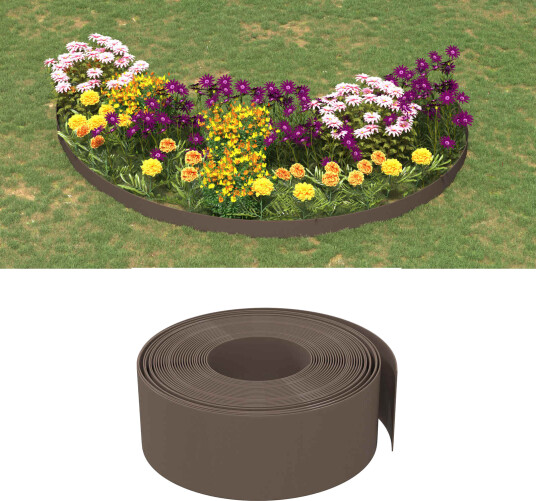 vidaXL Hagegaffler 25 m 20 cm PE Brun