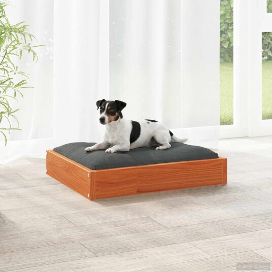 Vidaxl Hundeseng Vokset Brun 51.5 X 44 X 9 cm Massiv Furu