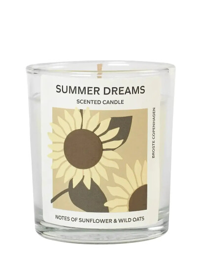 Broste Copenhagen Summer Dreams Scented Candle - White - Ø 7.4 CM Broste Copenhagen Summer Dreams Scented Candle - White - Ø 7.4 CM
