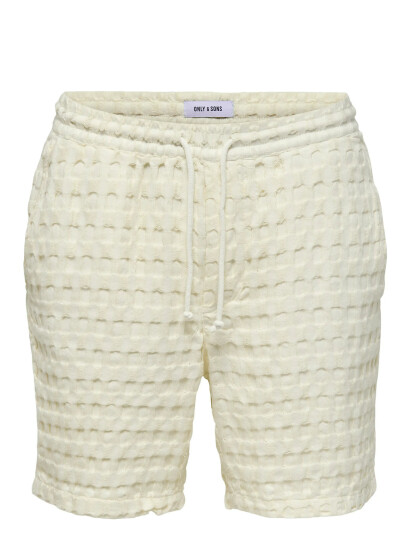 ONLY & SONS Onstel Braddock Waffle Shorts - Cream - M