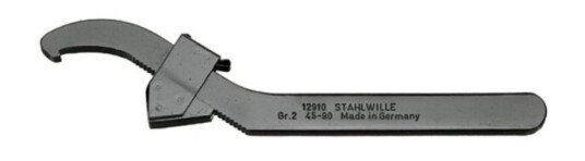 Krognøgle 90 Mm Stahlwille 12910 Gr. 2 45-90 Verstellbarer Hakenschluessel 44010002