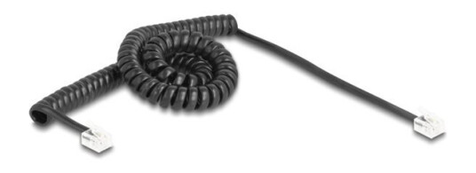 Delock Telefonkabel / Spiralkabel Rj11 Stecker Til Rj11 Stecker Schwarz 3 M