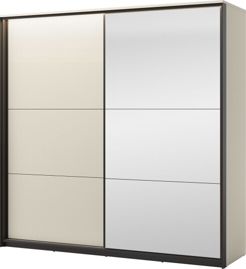 Navron Garderobeskapeskap med speil 220x221 cm - Beige