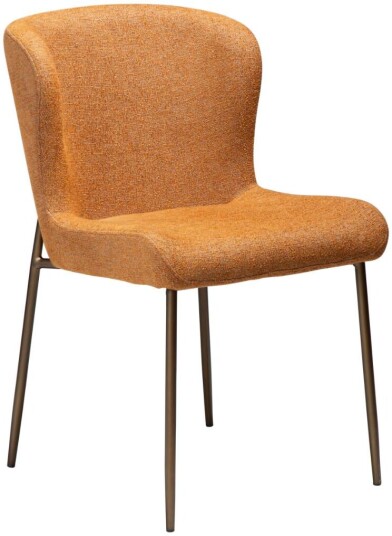 Glam Dan Form spisestuestoler bouclé brent oransje.