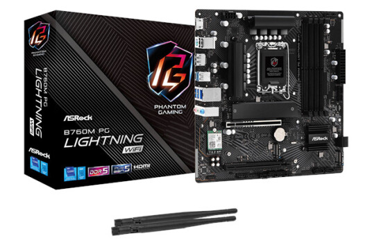 ASRock B760M PG LIGHTNING WIFI - Intel B760 - Intel LGA1700 socket - DDR5 RAM - Micro-ATX ASRock B760M PG LIGHTNING WIFI - Intel B760 - Intel LGA1700 socket - DDR5 RAM - Micro-ATX