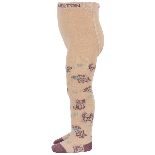 MELTON Ivory Cream Cat love tights 56-62