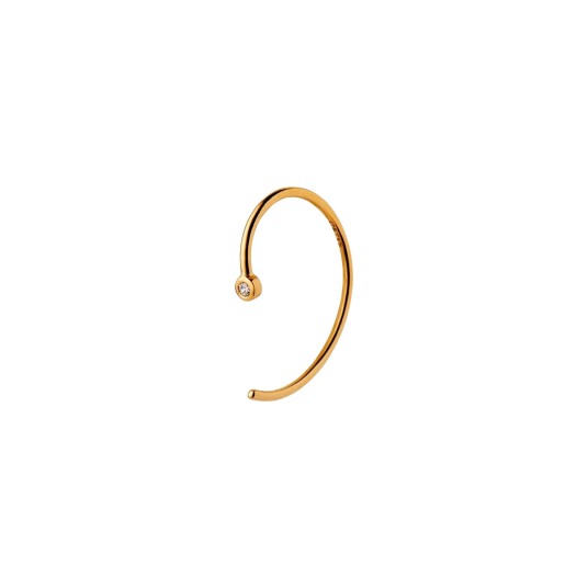 One Dot Open Creol Forgylt-Sølv Sterling 925 Onesize