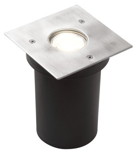 Innfelt spot GU10 firk. 115x115 bs stål IP67