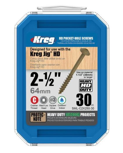 Kreg SML-C2X250-30 Skrue 64 mm 30-pakning Innfesting