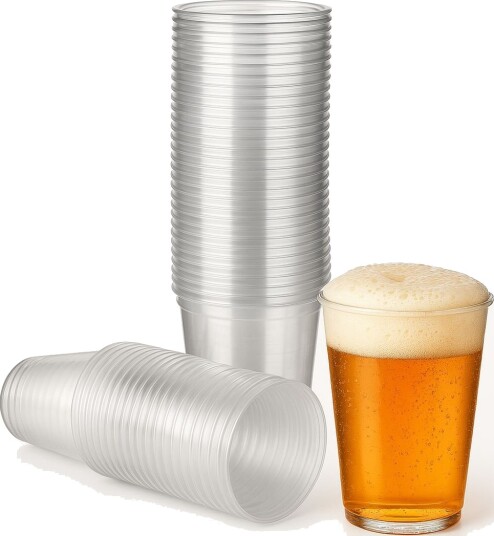 50 stk 240 ml Gjenbrukbare Gjennomsiktige Halv Pint Plastkopper