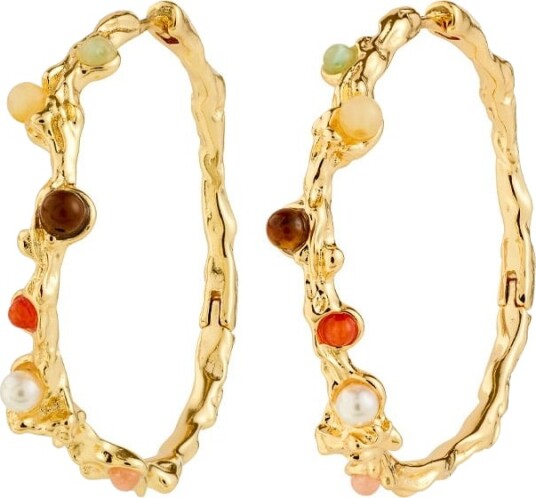 Pilgrim Iris Hoop Earrings Gold Plated Gold ONE SIZE Pilgrim Iris Hoop Earrings Gold Plated Gold ONE SIZE