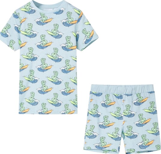 Barnepyjamas med korte ermer lyseblå 116