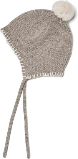 Wheat Knit Bonnet Pomma - GREY MOON - 1-3M