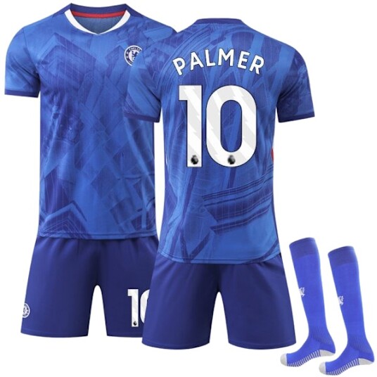 Hot 25 26 Chelsea Hjemme Barn Voksen Fotballtrøye med Sokker Nr. 10 Palmer 25 26