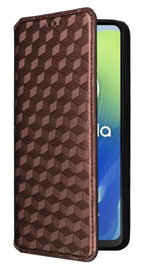 EIDERWOOD Motorola Moto G04 / G24 / G24 Power PU Skinn Flip Deksel med Lommebok - Rombe - Brun