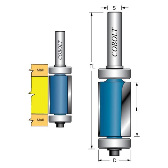 Cobolt 205-024XL Kantfres med doble styrelagre, Maskintilbehør & forbruk