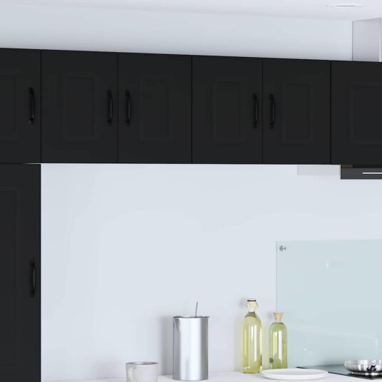  Kjøkkenskap 2 pcs Svart 60 x 31 x 40 cm Konstruert tre