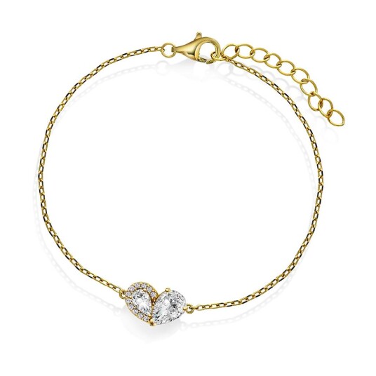 Pan Jewelry Armbånd i 925 forgylt sølv med zirkonia Pan Jewelry Armbånd i 925 forgylt sølv med zirkonia