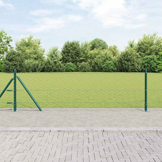 Gjerde med innlegg. grønn 0.6 x 100 m PVC belagt stål