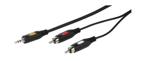 Vivanco 3.5 mm til 2xRCA Lydkabel 1,5 m - Hvit/Svart