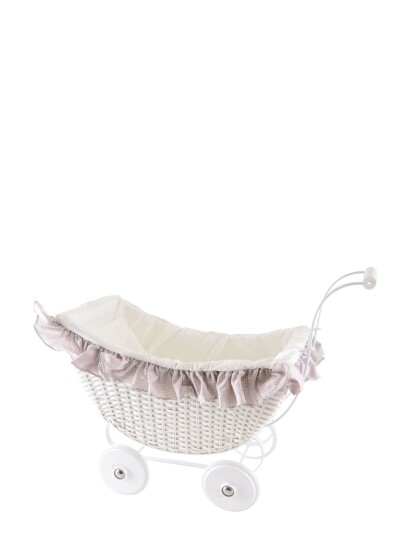 Magni Toys Wicker Pram - White - ONE SIZE